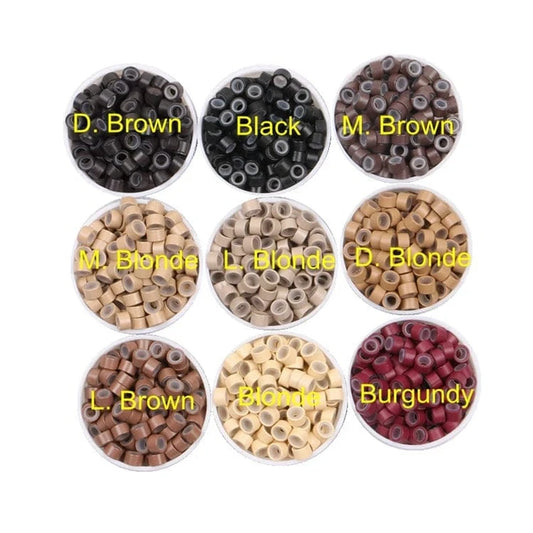 With Silicone Micro Rings Tubes Links Beads for I Tip Hair Extension Tools 1000pcs 5.0 X 3.0 X 3.0mm Aluminum Bottle