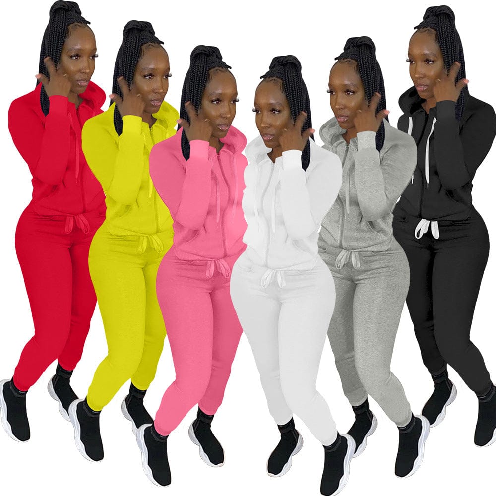 woman two pieces set tracksuit 2022 Ladies Winter Plaid 2 piece Hoodie Tracksuits Set