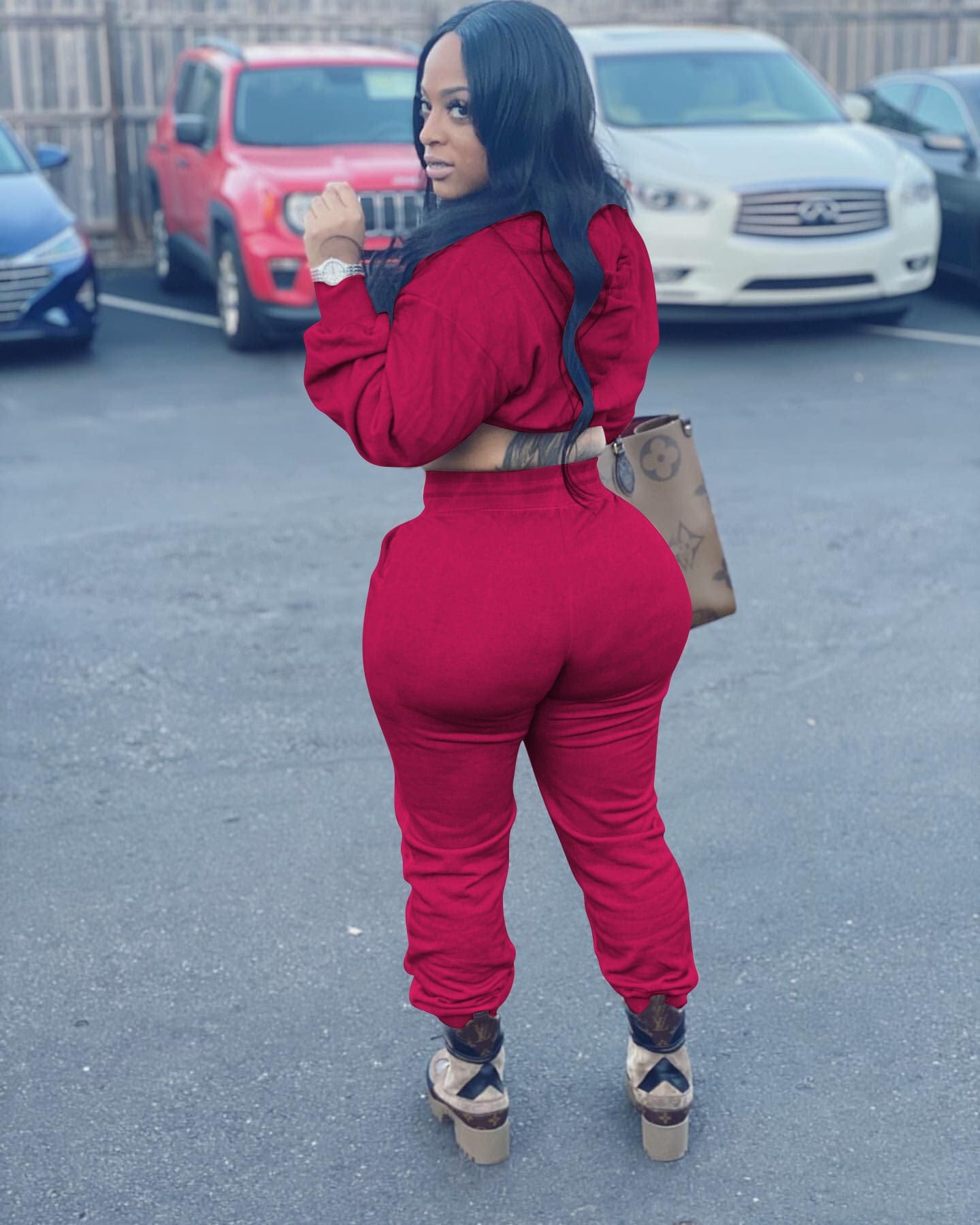 Women 2 Piece Outfits Workout Tracksuit Long Sleeve Crop Top Jogger Pants Set Sportswear Sweatsuit