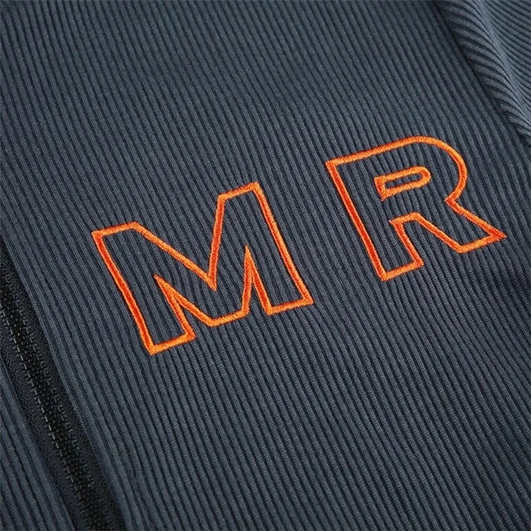 Women 2024 Jacket + Pleated Skirt Ribbed Knitted Embroidery Two Piece Set