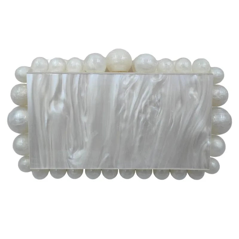 Women Acrylic Box Evening Clutch Bags For Wedding Party LuxuryGold Foil Beads Purses And Handbags Designer High Quality Gift Bag