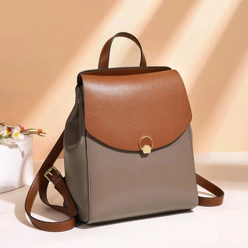 Women Backpack Purse Genuine Leather Casual Shoulder Bag Fashion Ladies Satchel Bags Waterproof Cover Customized Polyester Male