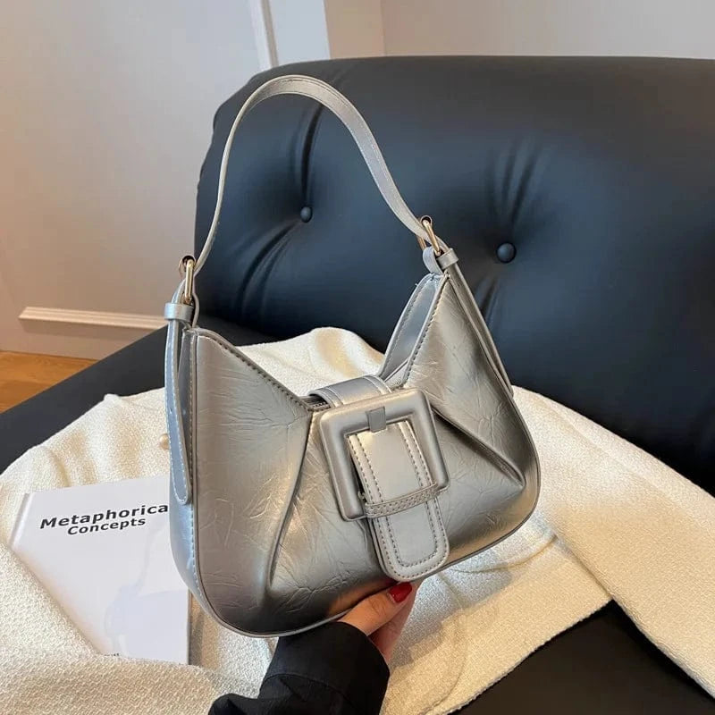 Women Bags Vintage Shoulder Bag Brand Designer Underarm Bags Lady's Clutch PU Leather Hobos Square Buckle Handbag Bolso Feminina