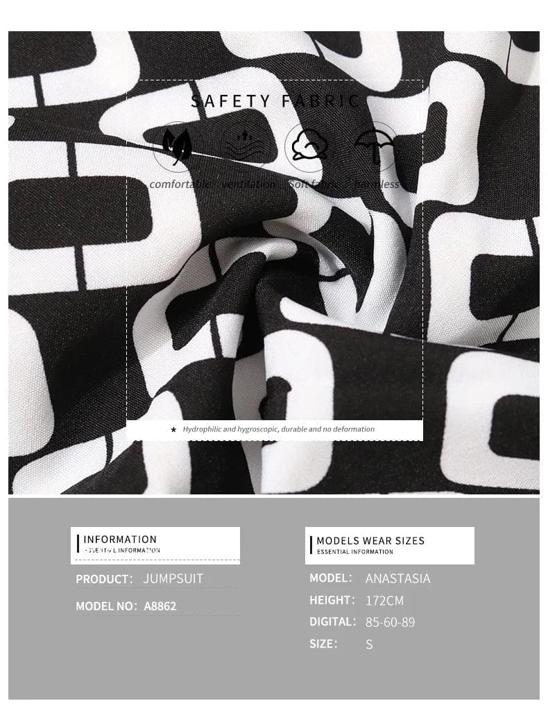 Women Blouse Boho Black And White Lantern Long-Sleeved V-Neck Stylish Printed Tops