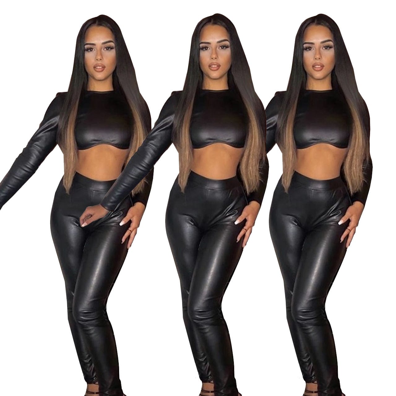 Women Bodycon Two Piece Club Outfits Jumpsuits Sexy Long Sleeve Skinny Long Pants Clubwear for Party