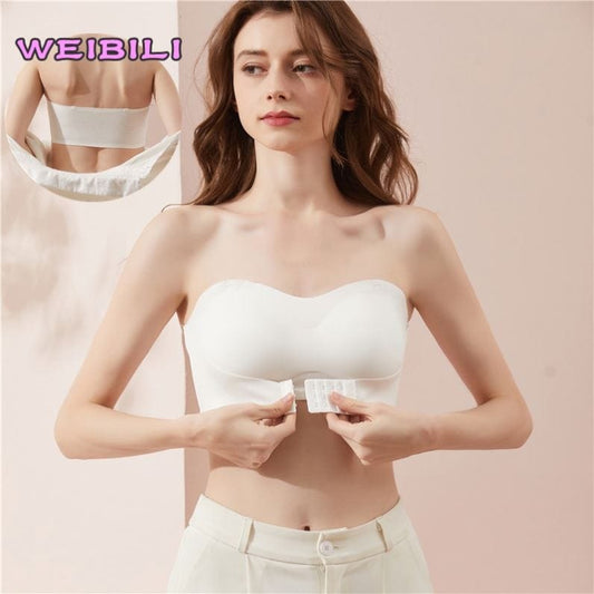 Women Bra Wire Free Sexy Push Up  Bras Front Closure Underwear for Female Brassiere Strapless Seamless Bralette ABC Cup