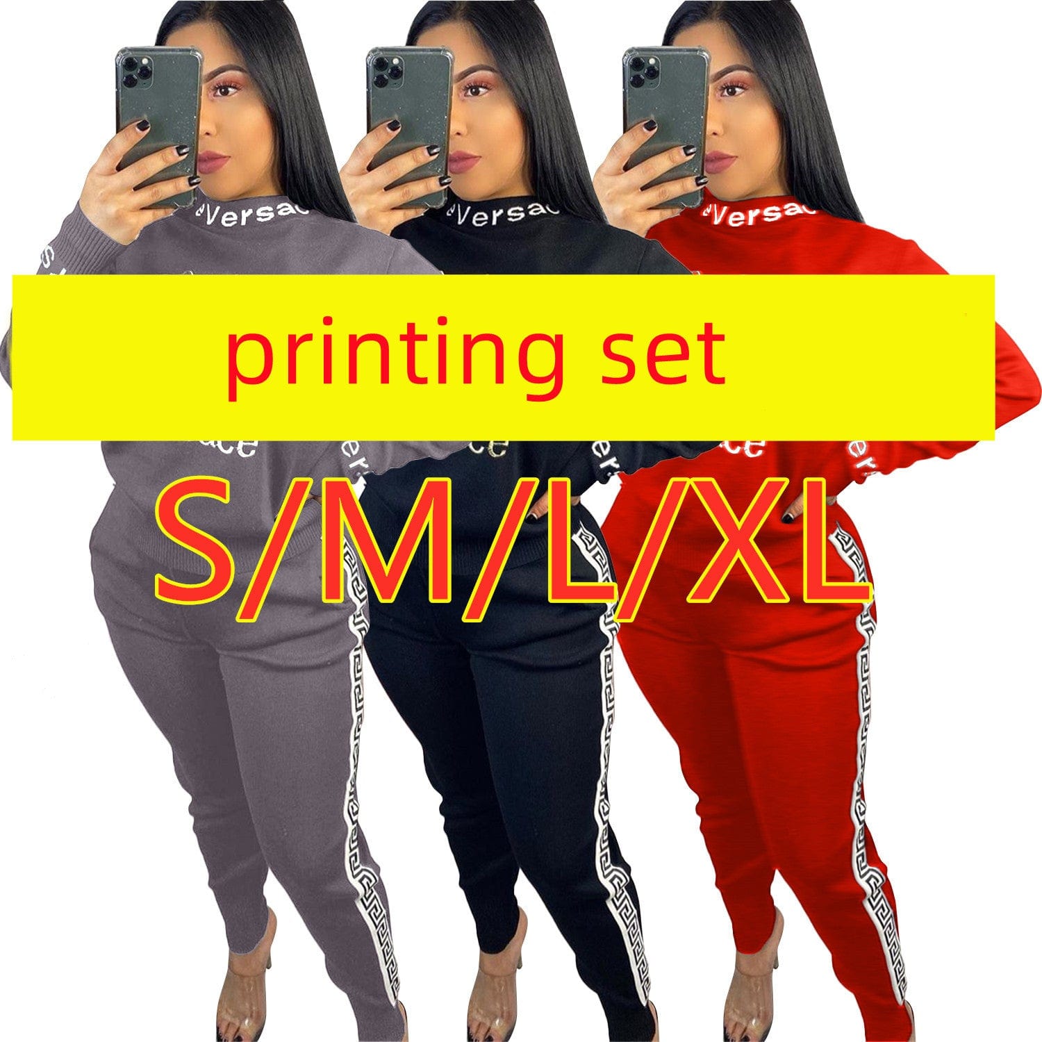 Women Casual 2 Piece Outfit Long Pant Set Sweatsuits Tracksuits