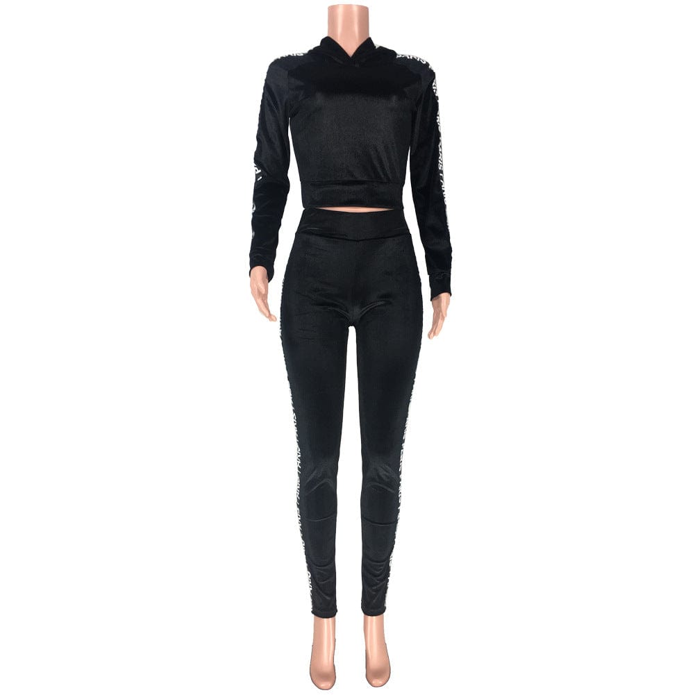 Women Casual 2 Piece Outfits Sexy Bodycon Long Sleeve Crop Top with Long Legging Pants Tracksuit Set Jumpsuits