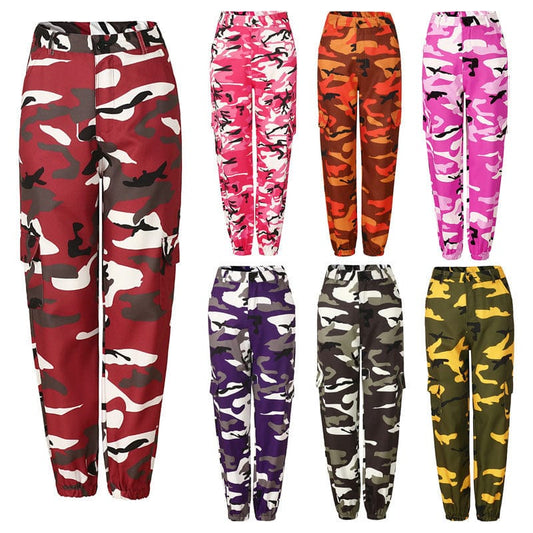 women clothes High-waisted corset cargo wear Harlan ladies pants women's new loose sports 7 color camouflage casual trousers