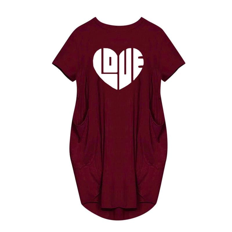 women clothing short sleeve summer dress lounge wear vestidos Loves cotton dresses for women European Clothing