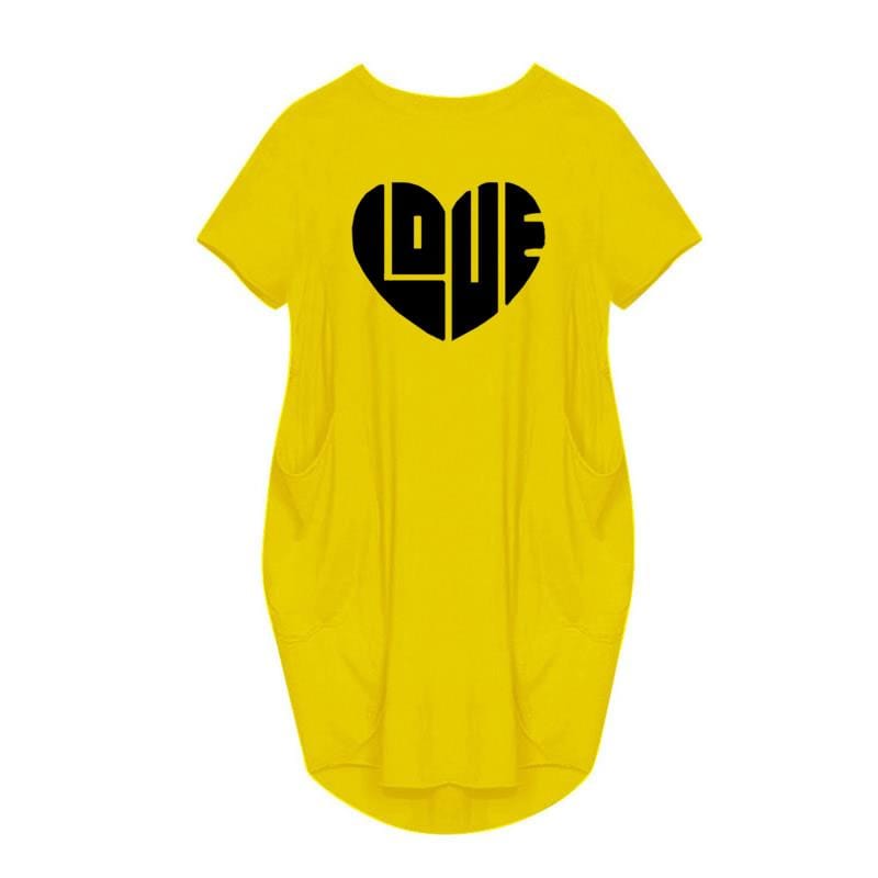 women clothing short sleeve summer dress lounge wear vestidos Loves cotton dresses for women European Clothing