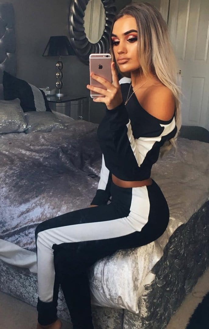 women clothing two piece set slim fit tracksuit with side custom logo track suit plus size casual patchwork stripe tracksuit