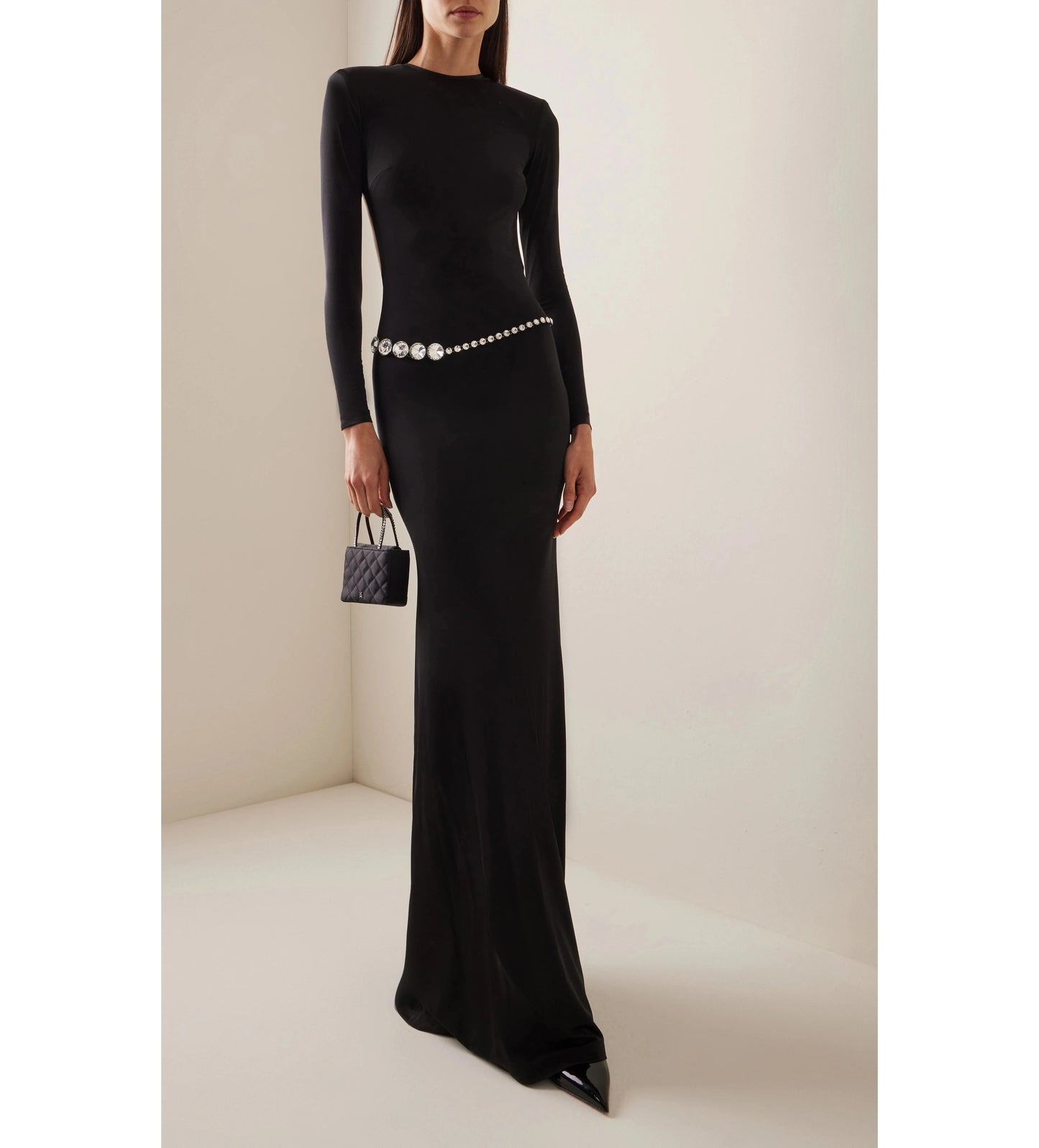 Women Elegant Long Sleeves Sexy Hollow Out Backless Bandage Long Evening Dresses