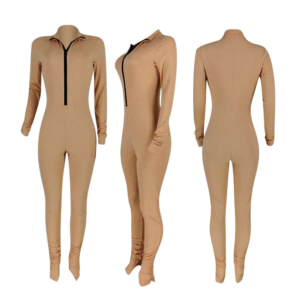 Women Fall Fashion 2022 Solid Color Deep V Jumpsuit Office Irregular Women Rompers And Jumpsuit Rompers