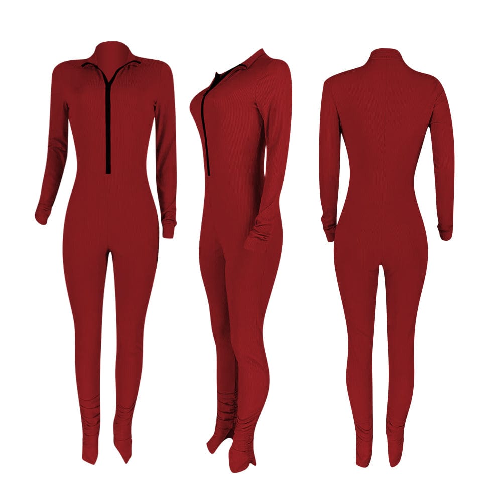 Women Fall Fashion 2022 Solid Color Deep V Jumpsuit Office Irregular Women Rompers And Jumpsuit Rompers