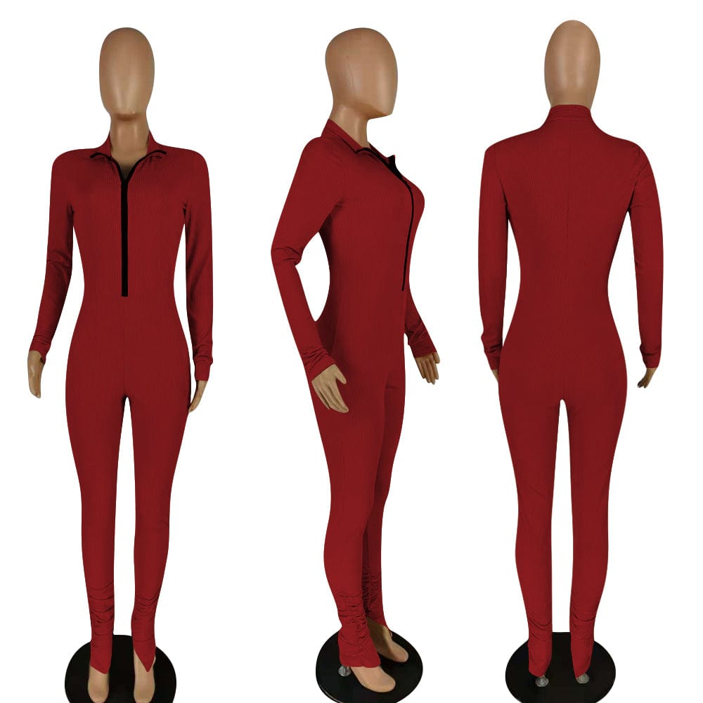 Women Fall Fashion 2022 Solid Color Deep V Jumpsuit Office Irregular Women Rompers And Jumpsuit Rompers