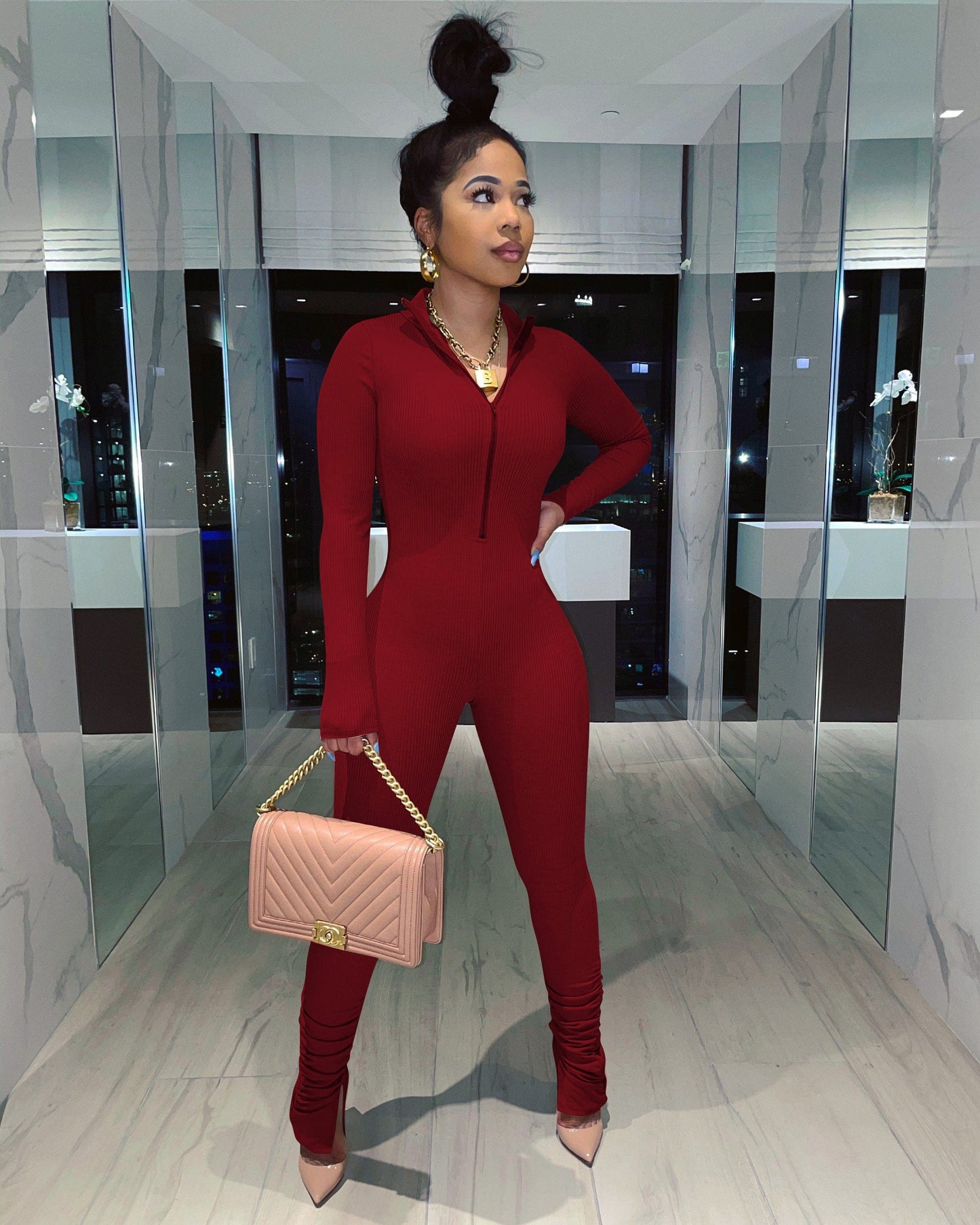 Women Fall Fashion 2022 Solid Color Deep V Jumpsuit Office Irregular Women Rompers And Jumpsuit Rompers