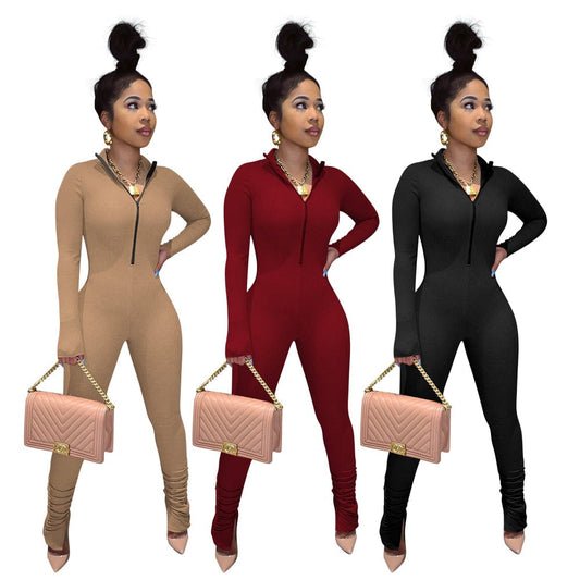 Women Fall Fashion 2022 Solid Color Deep V Jumpsuit Office Irregular Women Rompers And Jumpsuit Rompers