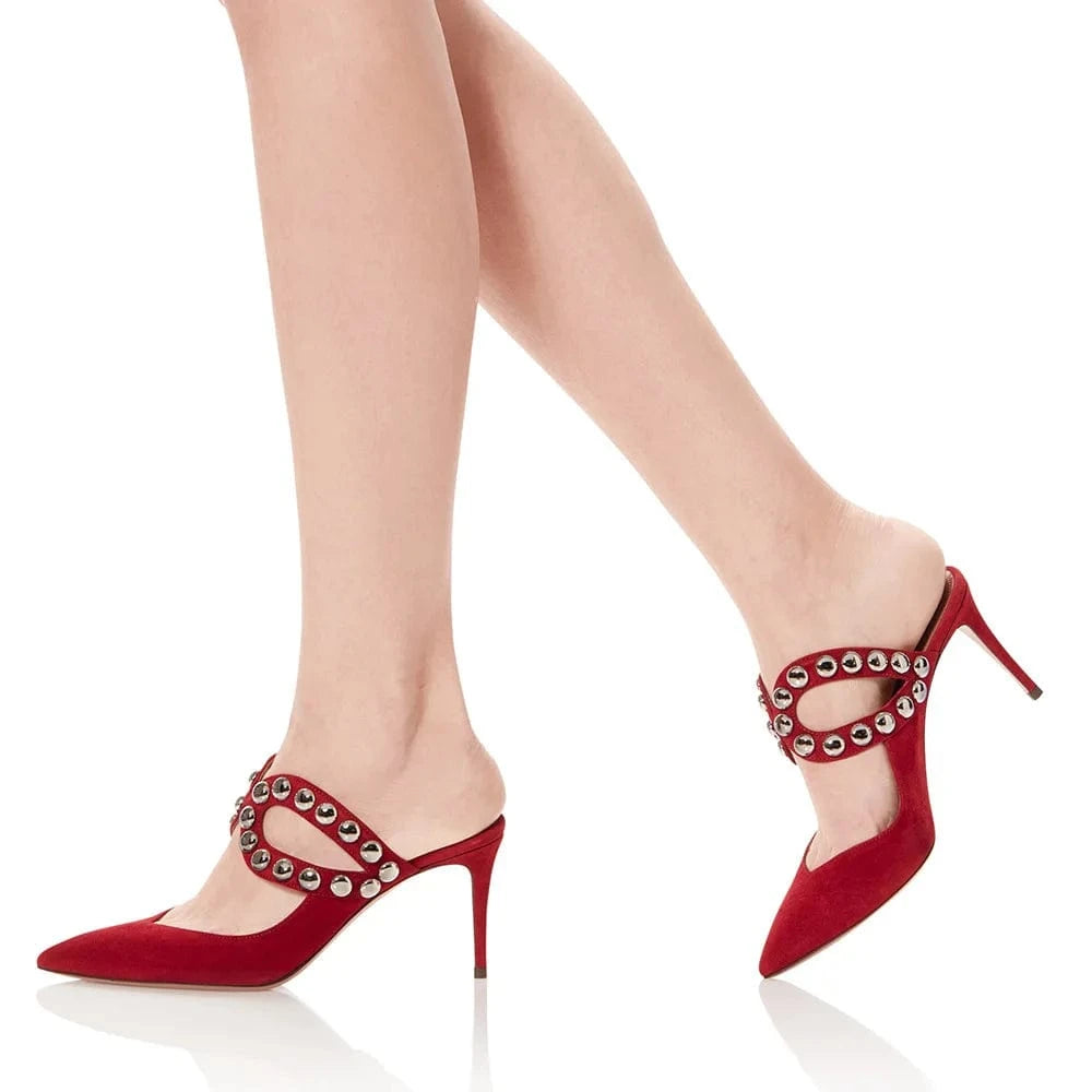 Women High Heel Sandals Pointed Thin High Heel Rhinestone Slippers Women Wedding Slippers Mueller Party Women Shoes