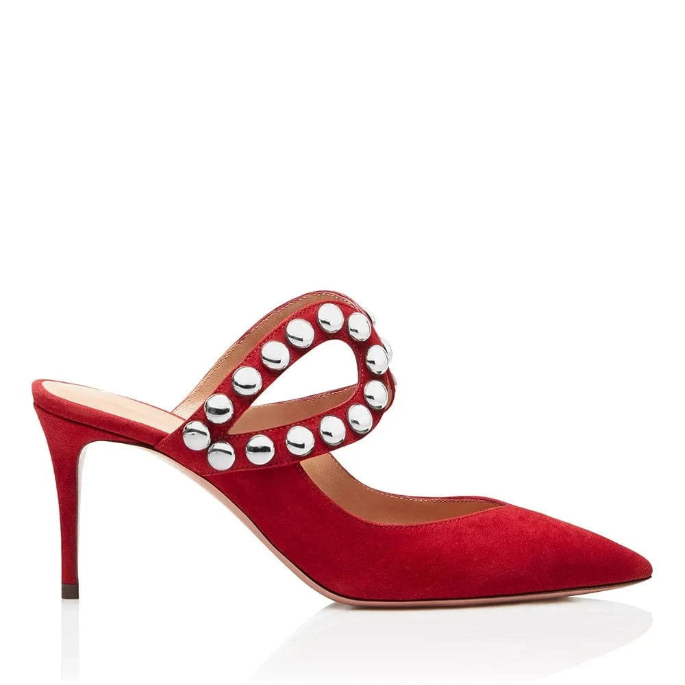 Women High Heel Sandals Pointed Thin High Heel Rhinestone Slippers Women Wedding Slippers Mueller Party Women Shoes