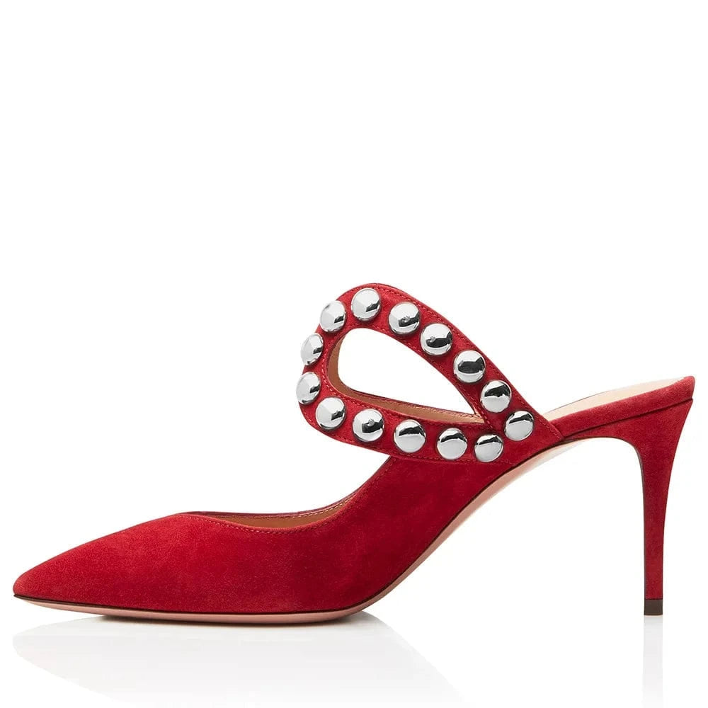 Women High Heel Sandals Pointed Thin High Heel Rhinestone Slippers Women Wedding Slippers Mueller Party Women Shoes
