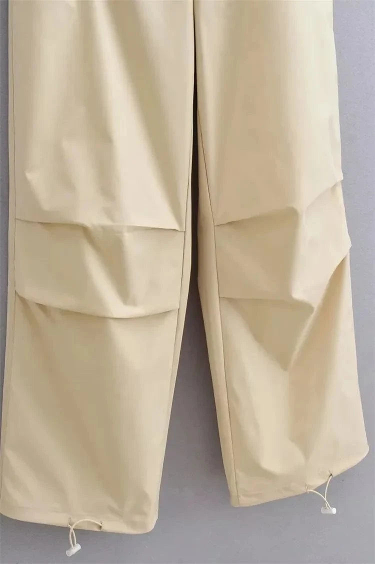 Women High Waist Unique Design Cargo Trousers