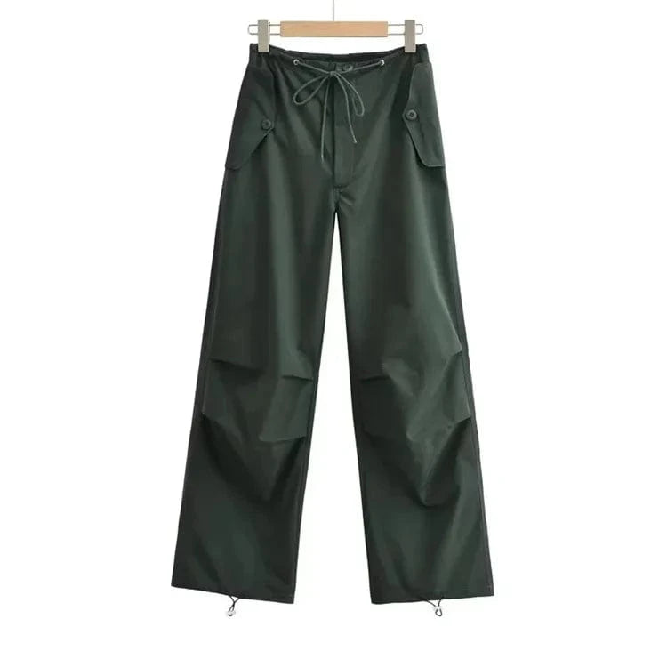 Women High Waist Unique Design Cargo Trousers