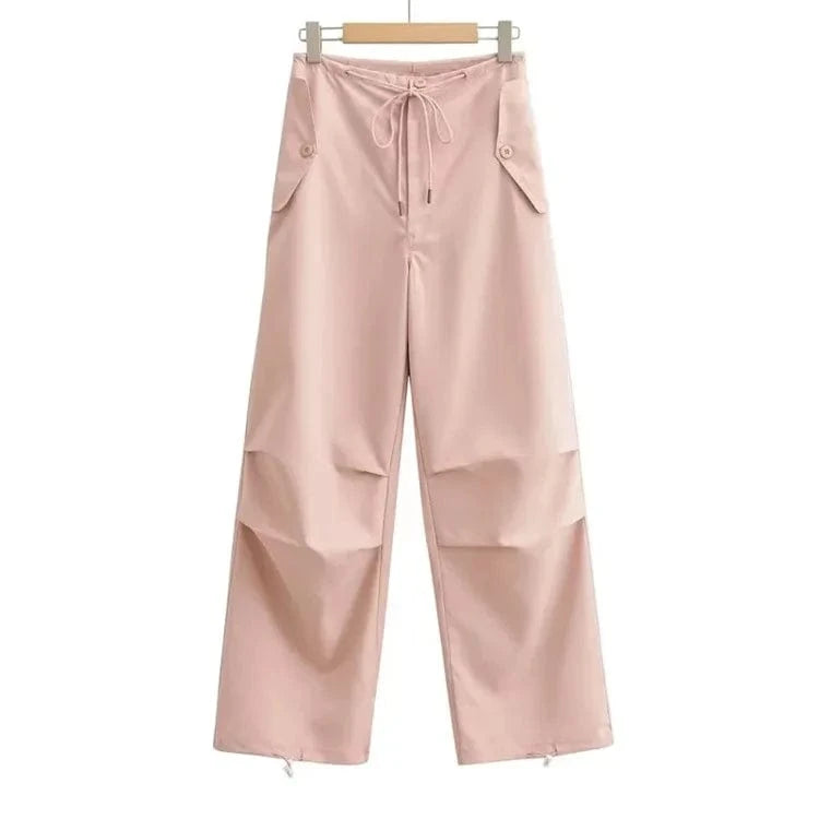 Women High Waist Unique Design Cargo Trousers