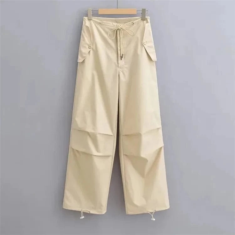 Women High Waist Unique Design Cargo Trousers