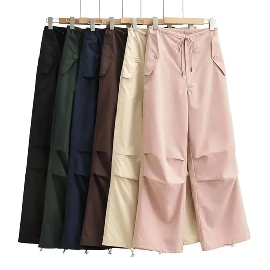 Women High Waist Unique Design Cargo Trousers