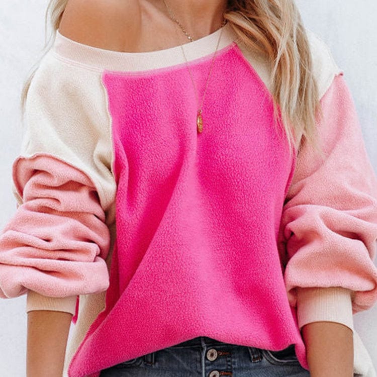 Women Hoodies 2023 Autumn Winter Casual Long Sleeve Top Fleece lantern sleeve Sweatshirt Streetwear Patchwork Hoodies