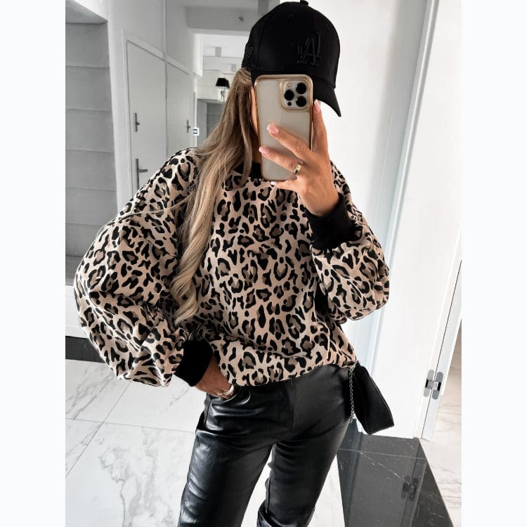 Women Hoodies 2023 Autumn Winter Retro Sweatshirts Female Casual Long Sleeve Top Leopard Plaid Zebra Sweatshirt Hoodies