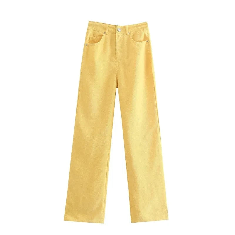 Women Lady Girls Straight-leg, High-waisted Hot Sale  Fashion  Summer  Elegant Denim Pants micro-pants Mid-waist women's jeans