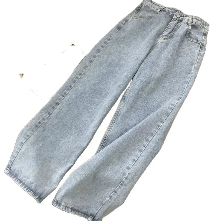 Women Lady Girls Straight-leg, High-waisted Hot Sale  Fashion  Summer  Elegant Denim Pants micro-pants Mid-waist women's jeans