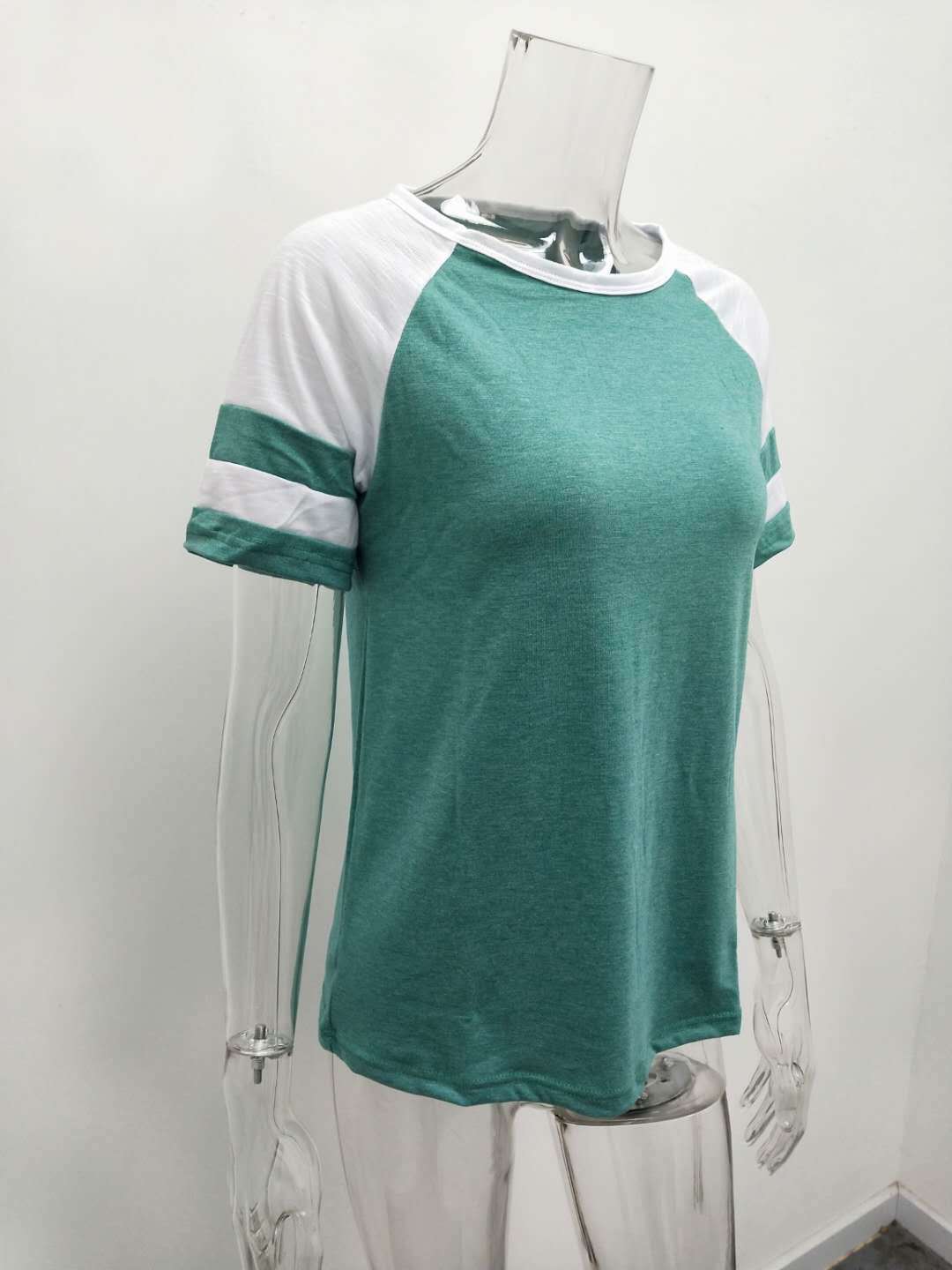 Women Loose Casual T-Shirt Summer Stitching Color Short Sleeve Funny Letter Print T-Shirt Harajuku Women Streetwear Tops Tees