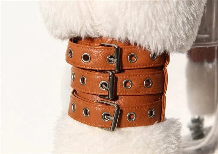 Women PU Coat 2023 Winter Lambswool Stitched Hooded Color Matching Short Leather Jacket Fashion High Waist Warm Tops