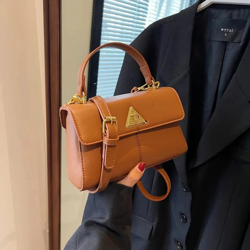 Women PU Leather Handbags Designer Triangle metal lock Ladies Shoulder Bags Fashion New Luxury Brand Female Messenger Bag