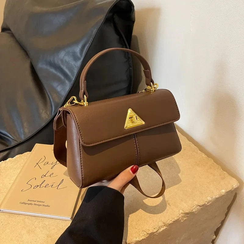 Women PU Leather Handbags Designer Triangle metal lock Ladies Shoulder Bags Fashion New Luxury Brand Female Messenger Bag