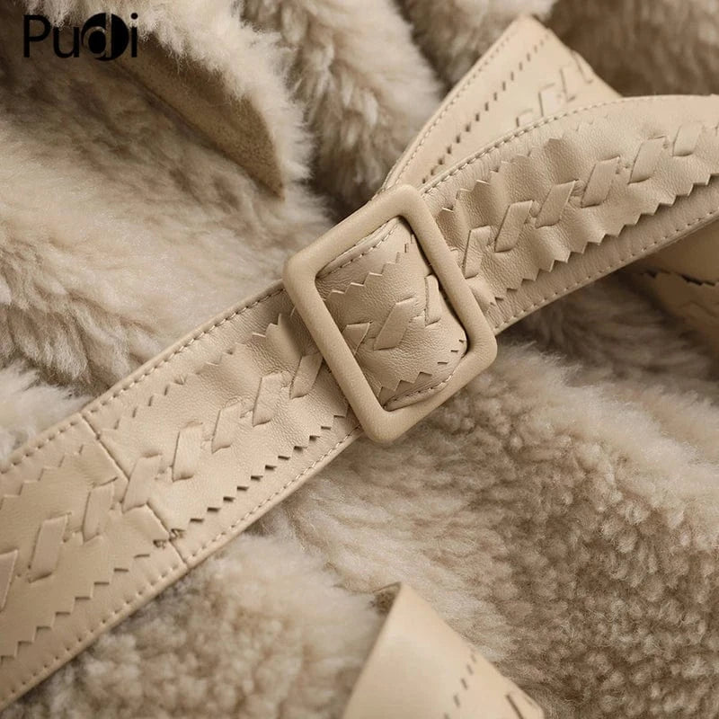 Women Real Wool fur coat jacket overcoat women's winter warm genuine fur jackets overcoats A59423