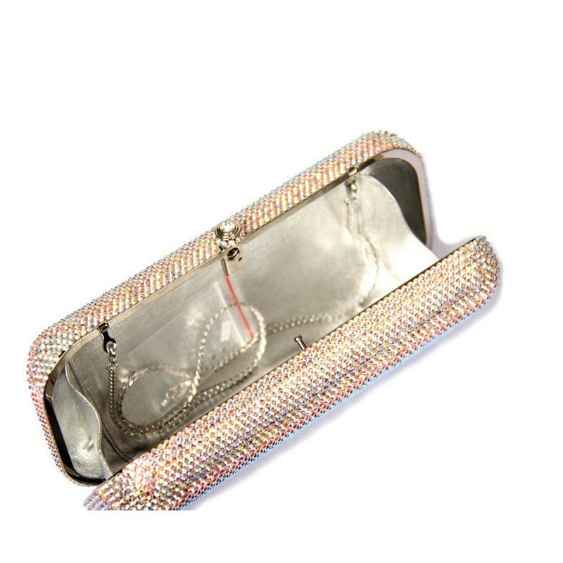 Women Rhinestones Evening Clutch Woman Resin Bag Bridal Wedding Party Dinner Wallets Prom Chain Shoulder Handbag Bling Purse