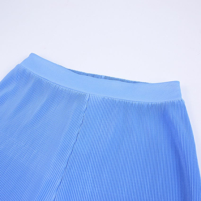 Women's 2 Piece Casual Outfits Long Sleeve Top Pleated High Waist Long Pants Loungewear Streetwear Suits