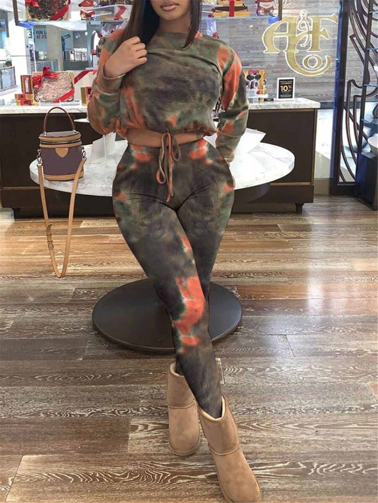 Women's 2 Piece Outfits Long Sleeve Crop Top Pullover Sweatshirt Jogger Pants Sweatsuit