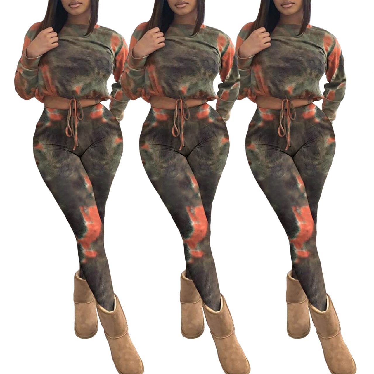 Women's 2 Piece Outfits Long Sleeve Crop Top Pullover Sweatshirt Jogger Pants Sweatsuit