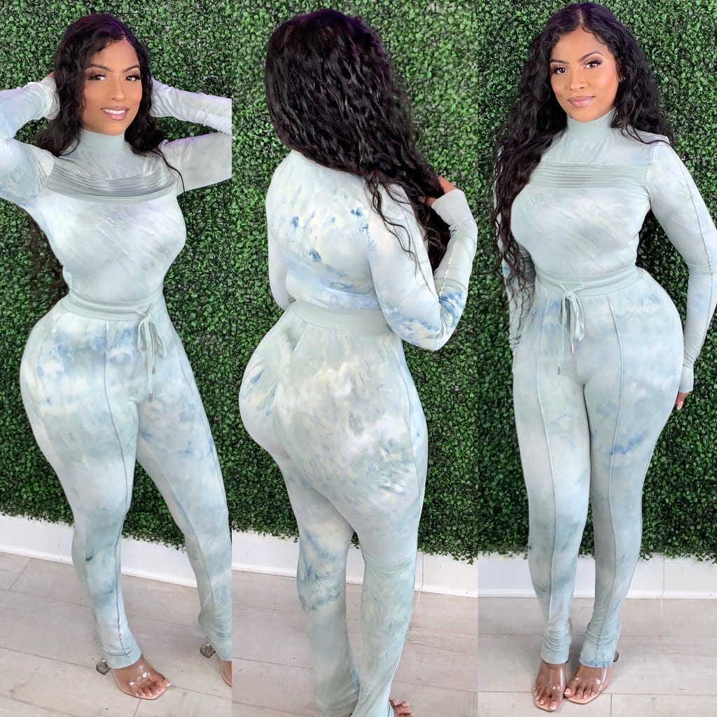 Women's 2 Piece Outfits Summer Casual Print Long Sleeve Crop Top Bodycon Tight Pant Set Tracksuit Jogger