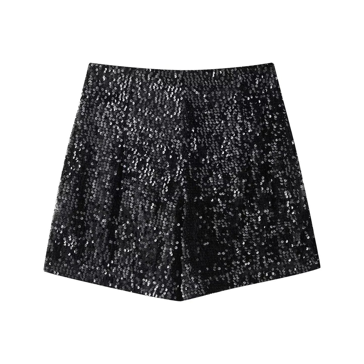 Women's beaded dress style suit jacket+sequined high waisted casual shorts set