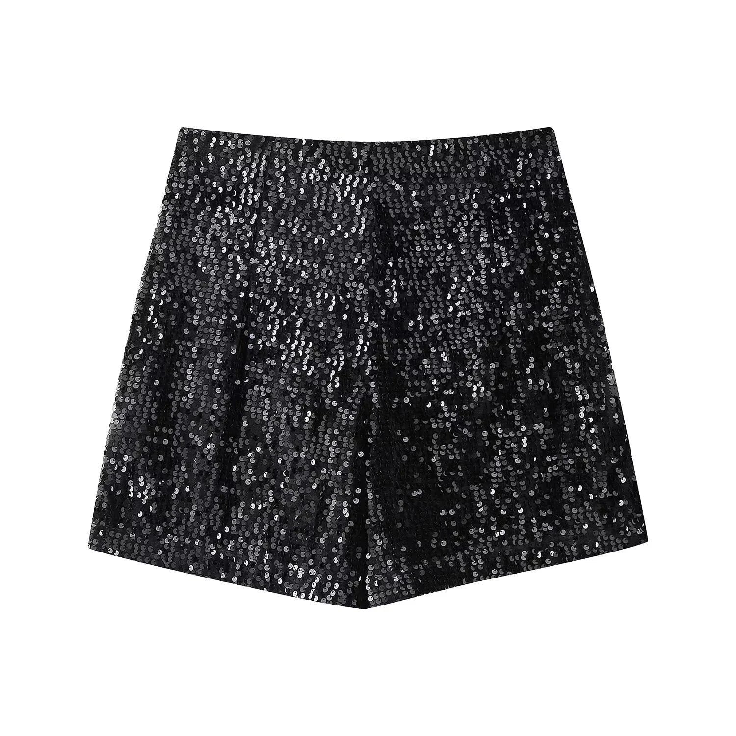 Women's beaded dress style suit jacket+sequined high waisted casual shorts set