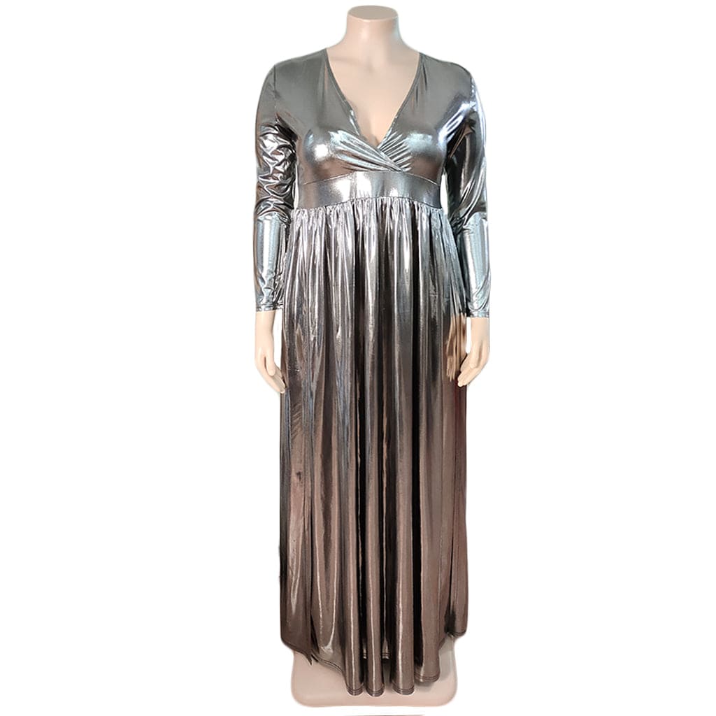 Women's big size clothing trend pure color fashion sexy women's dress