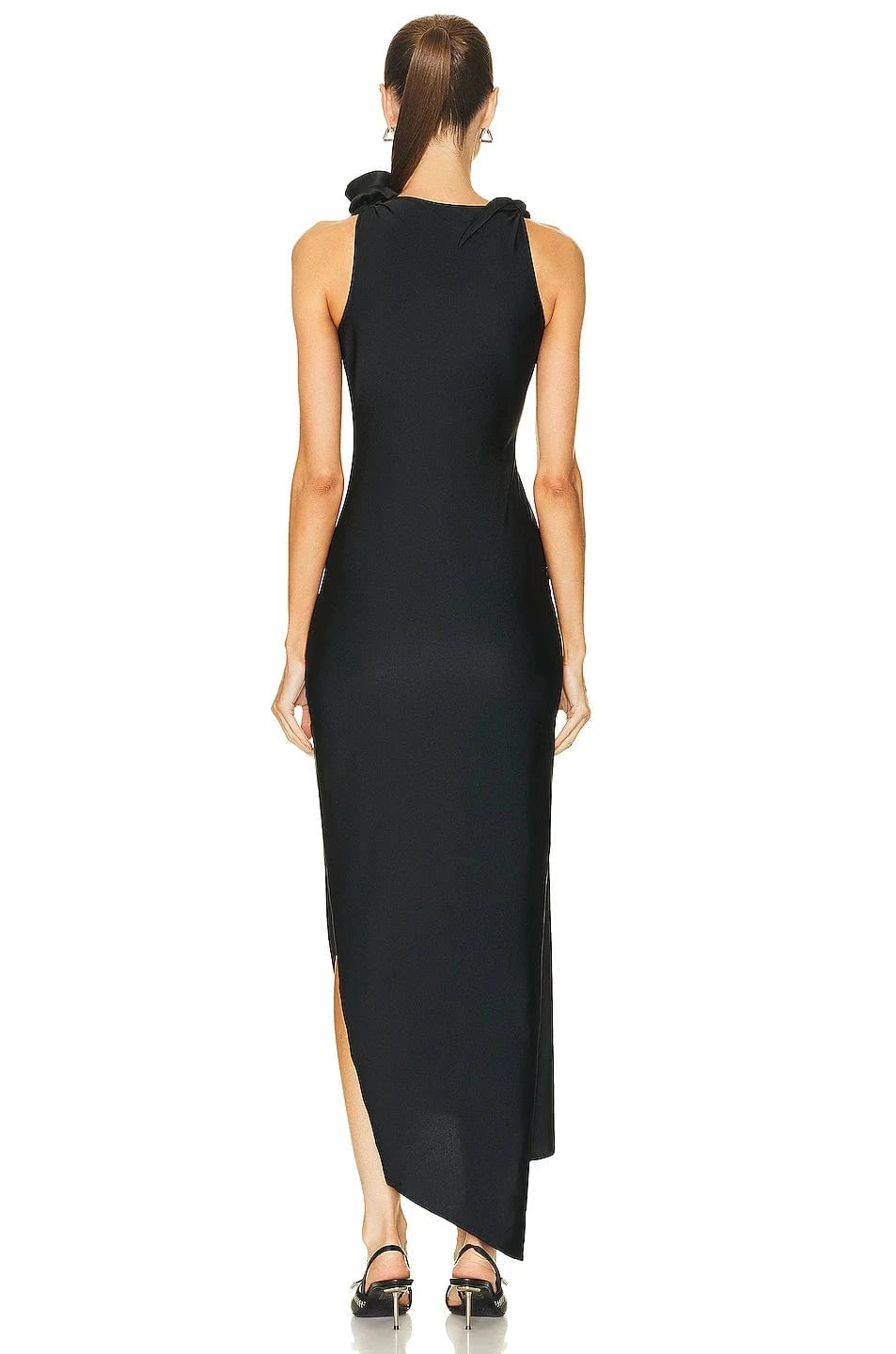 Women's Black Sexy Elegant sleeveless slim Long Formal Bandage Evening Dresses