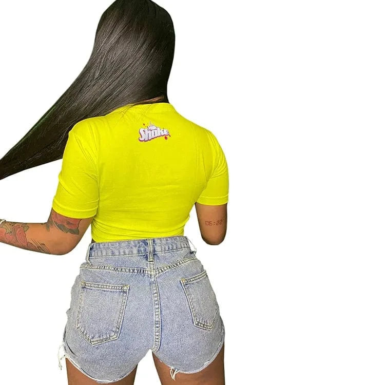 Women's Blouses & Shirts For Women Custom Graphic T Shirt Women's T-shirts Girls' Sweet Tee Shirt Crop Top Sexy Ladies Blouse