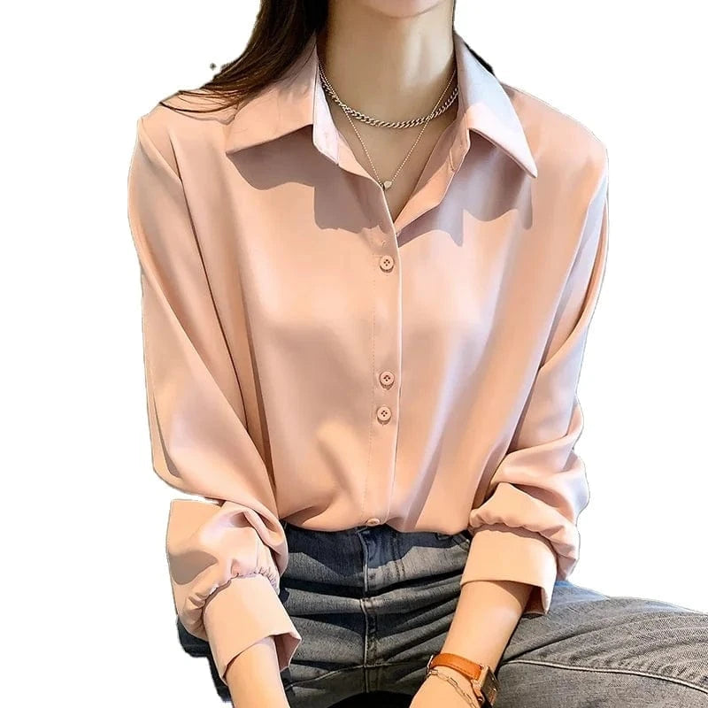 Women's chiffon shirt Spring and Autumn 2023 New fashion Design niche top Loose overlaid White shirt Base shirt